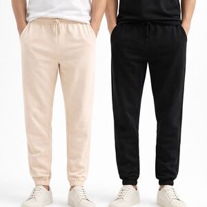 2 Pack 2XL Joggers Pants in Black and Cream NWOT